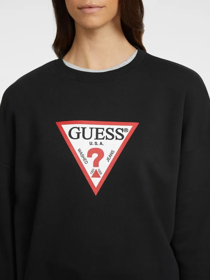 GUESS Tops Oversized Iconic Sweatshirt Beige 8211 Women