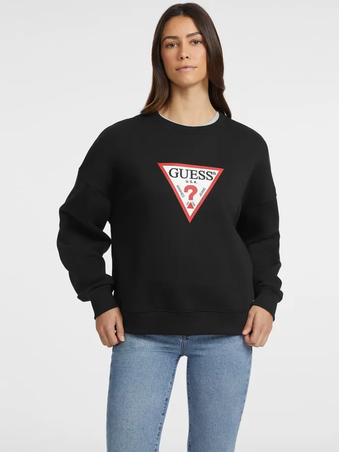 GUESS Tops Oversized Iconic Sweatshirt Beige 8211 Women