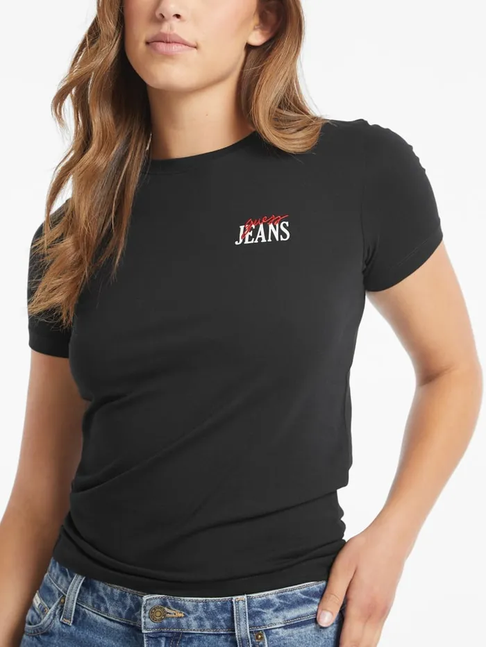 GUESS Tops Slim Logo Tee White 8211 Women