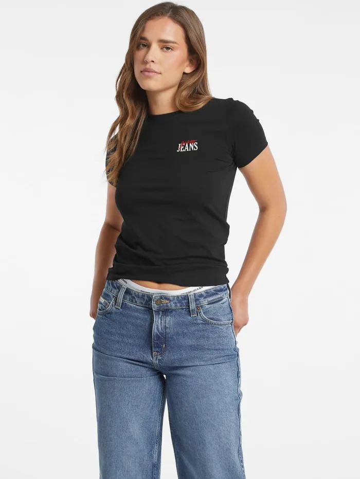GUESS Tops Slim Logo Tee White 8211 Women