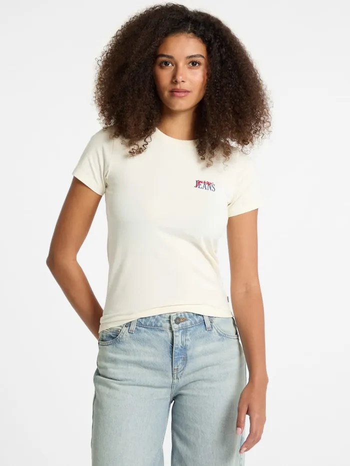 GUESS Tops Slim Logo Tee White 8211 Women