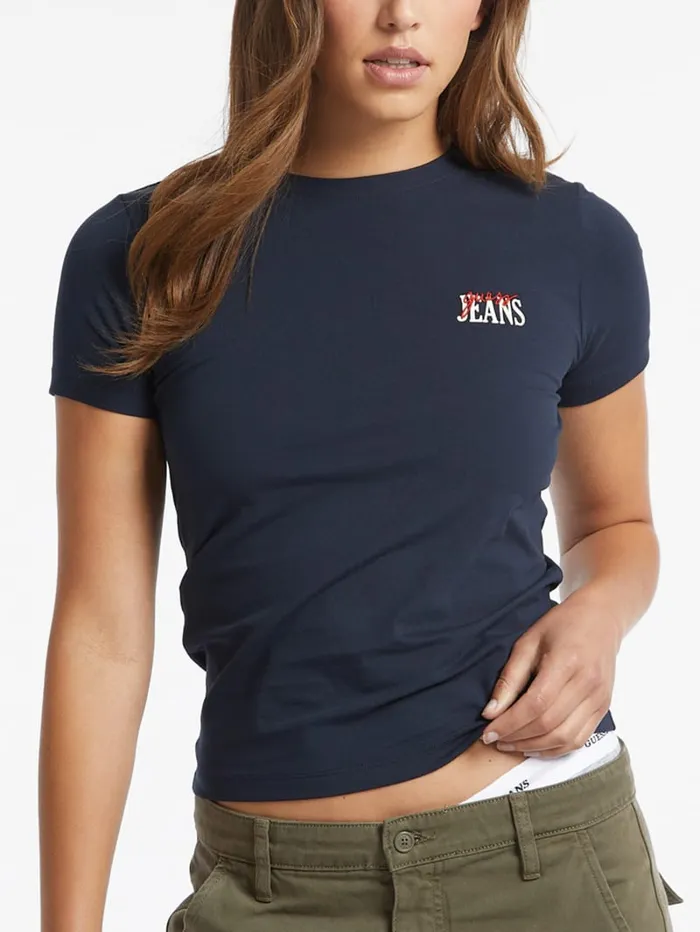 GUESS Tops Slim Logo Tee White 8211 Women