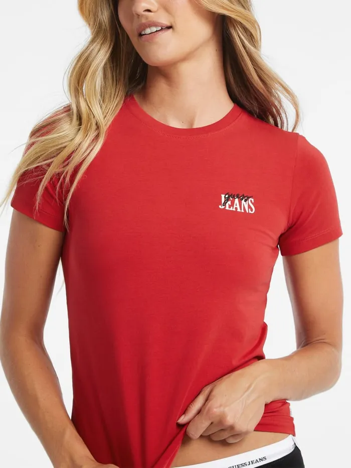 GUESS Tops Slim Logo Tee White 8211 Women