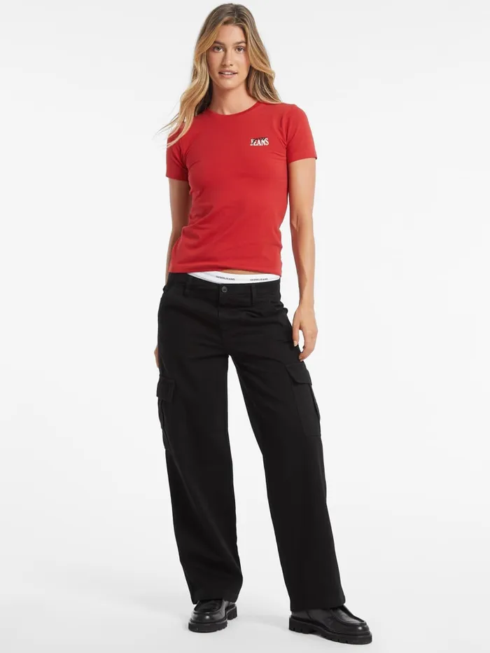 GUESS Tops Slim Logo Tee White 8211 Women