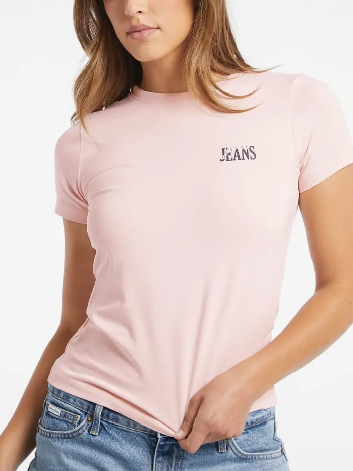 GUESS Tops Slim Logo Tee White 8211 Women