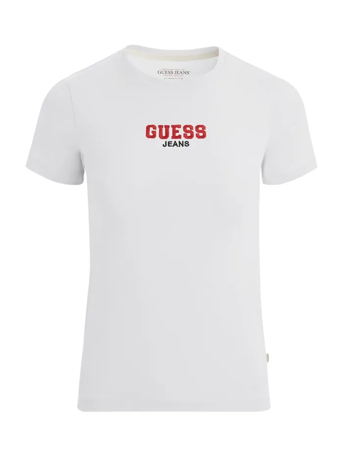GUESS Tops Slim RibKnit Embroidered Tee Blue 8211 Women