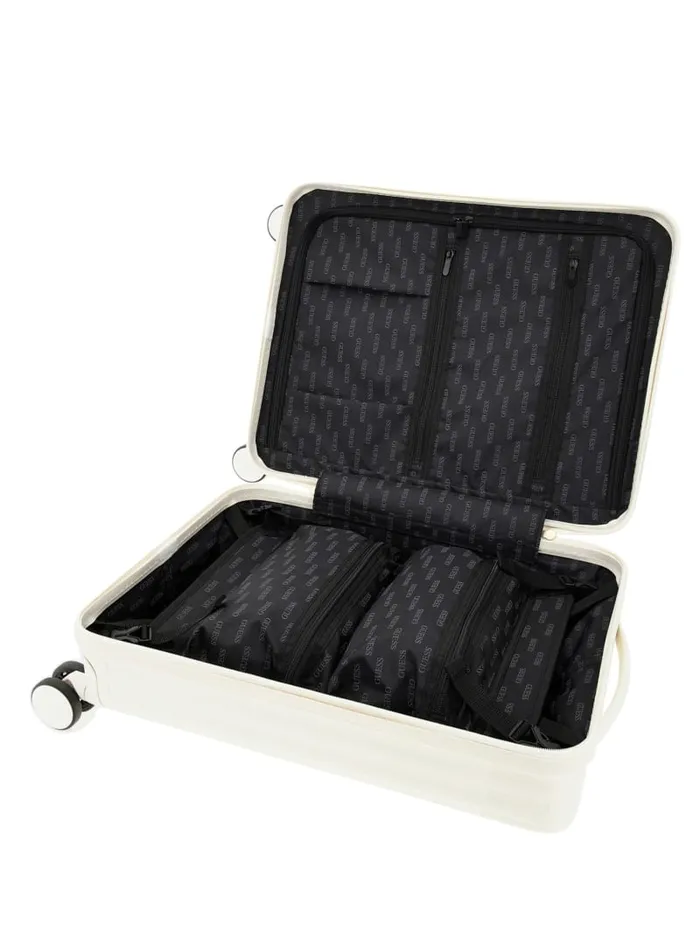 GUESS Travel and Tech Olbia Cabin Trolley Suitcase White 8211 Women