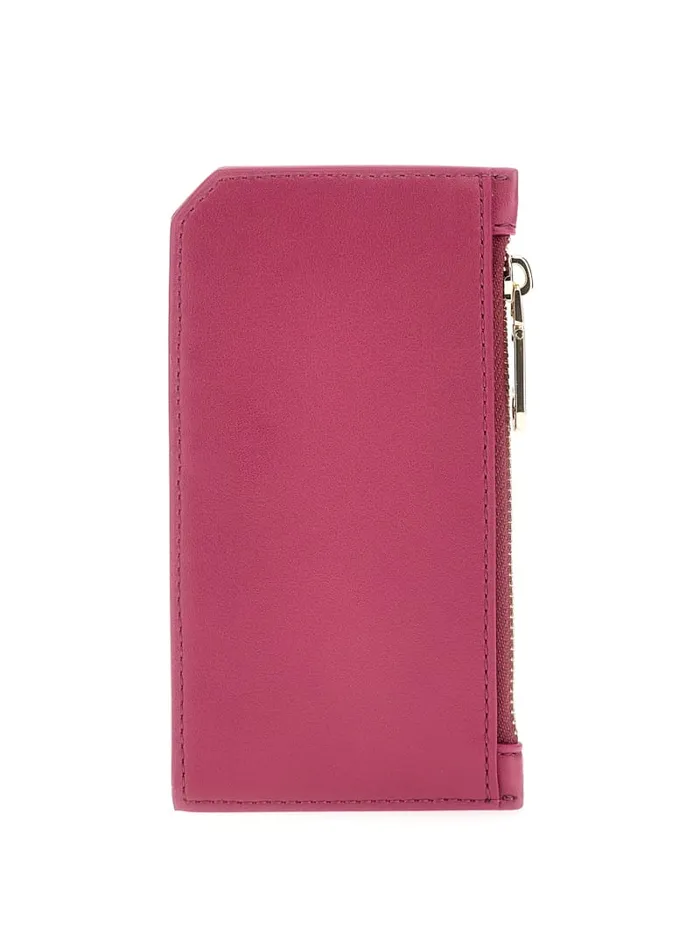 GUESS Wallets FauxLeather Zip Card Holder Orange 8211 Unisex