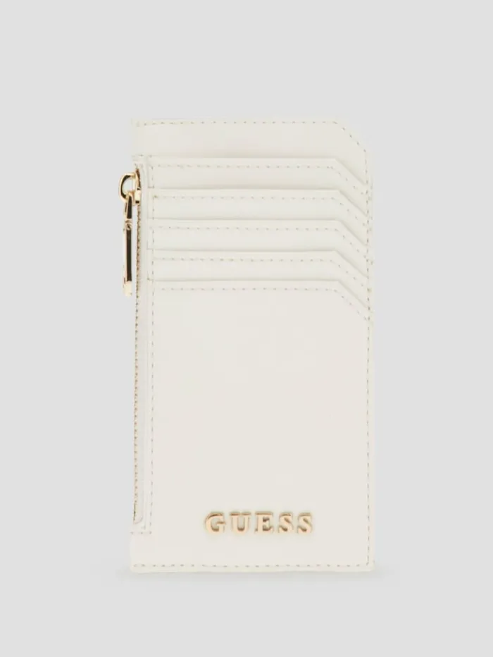 GUESS Wallets FauxLeather Zip Card Holder Orange 8211 Unisex