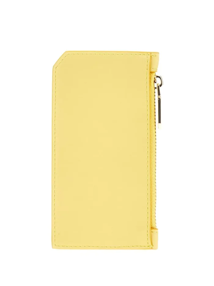 GUESS Wallets FauxLeather Zip Card Holder Orange 8211 Unisex