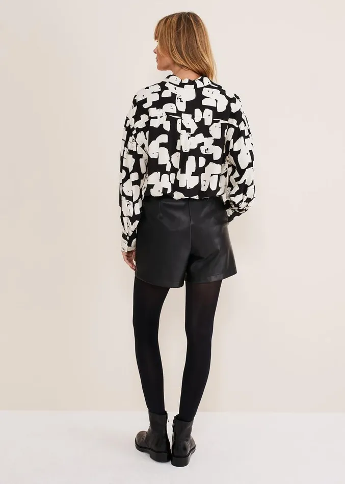 Hadley Pleather Shorts Black Women Phase Eight Trousers