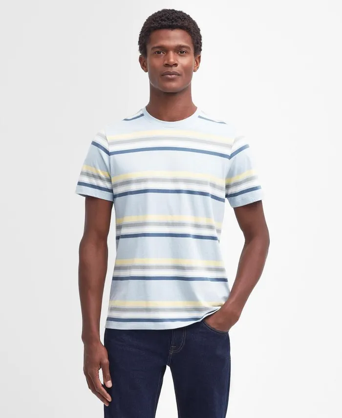 Hamstead Striped TShirt Niagara Mist Men Barbour TShirts