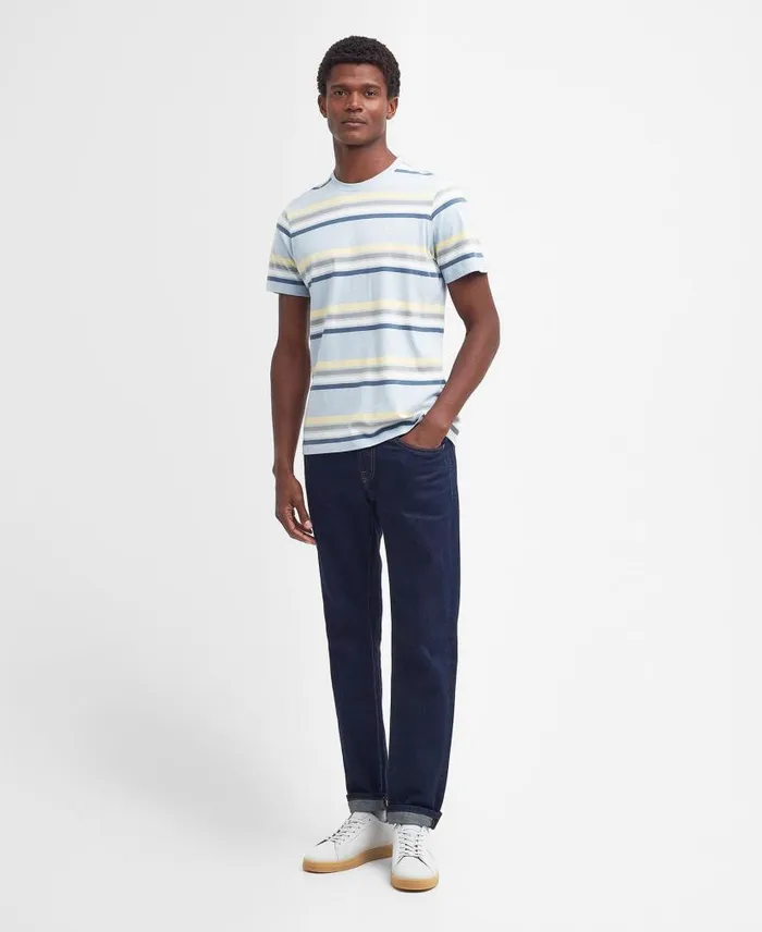 Hamstead Striped TShirt Niagara Mist Men Barbour TShirts