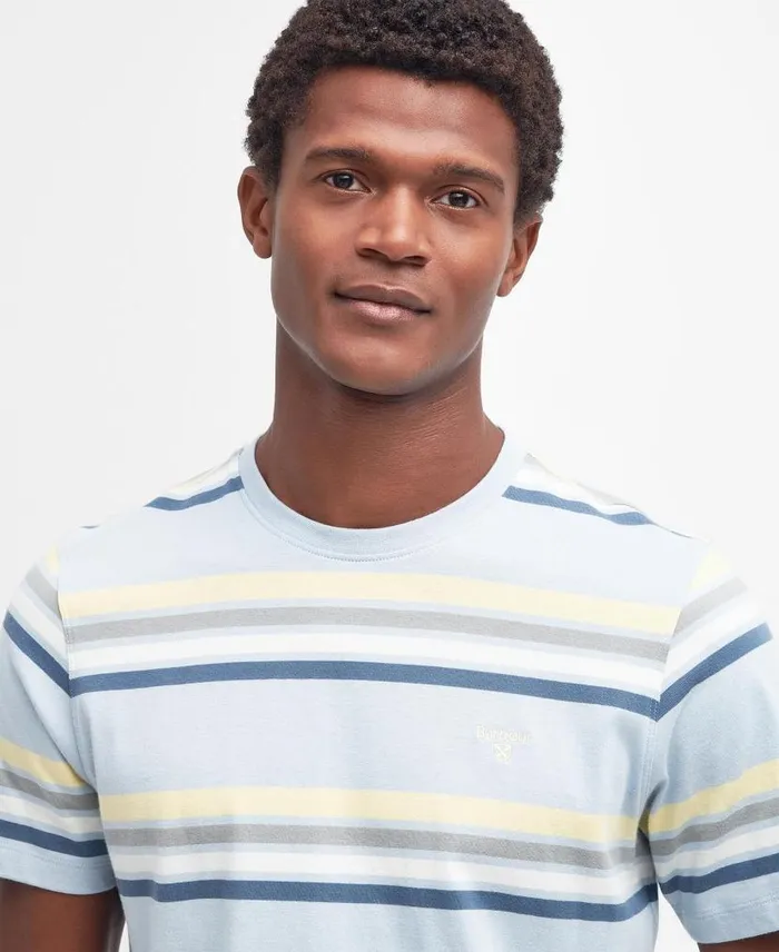Hamstead Striped TShirt Niagara Mist Men Barbour TShirts