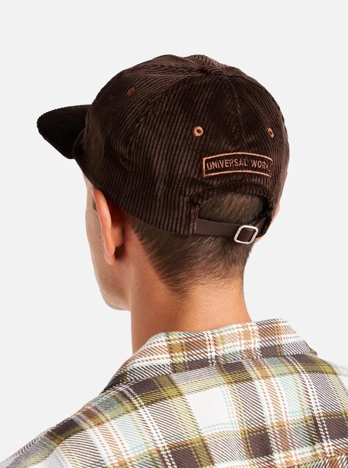 Hats Men Universal Works Universal Works Baseball Hat In Brown Brisbane Cord