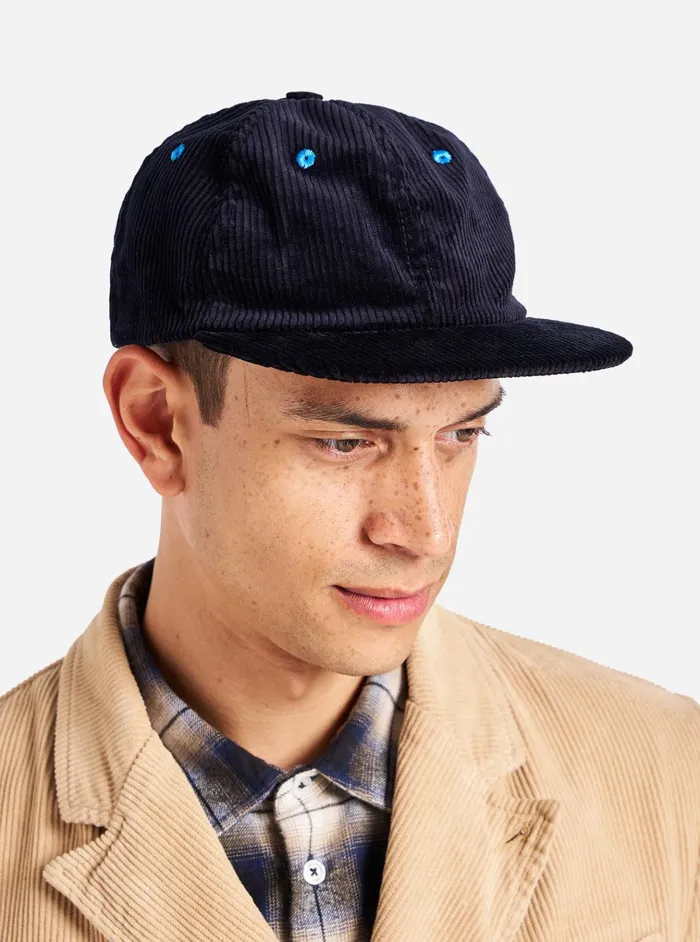 Hats Men Universal Works Universal Works Baseball Hat In Navy Brisbane Cord