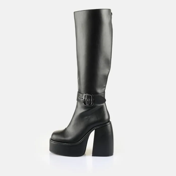 Heart Boot Hi Buckle Black Buffalo Boots and AnkleBoots