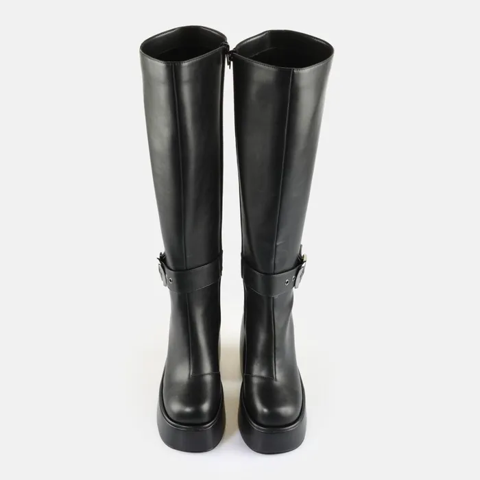 Heart Boot Hi Buckle Black Buffalo Boots and AnkleBoots Heart Boot Hi Buckle Black Buffalo Boots and AnkleBoots