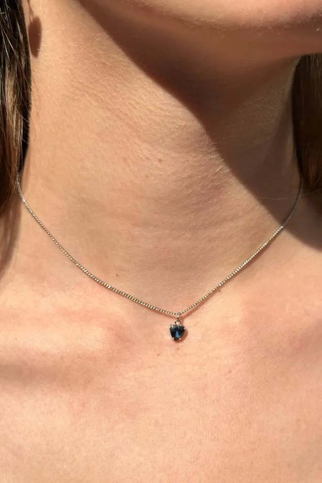 Heart Charm Necklace Silver Women Brandy Melville Jewelry