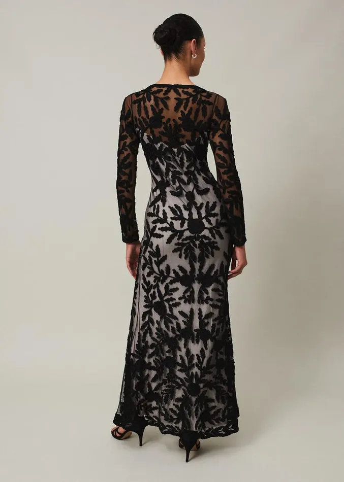 Hermione Tapework Maxi Dress Blacknude Women Phase Eight Dresses