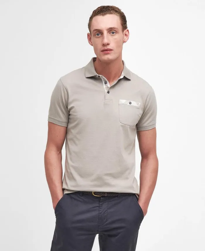 Hirstly ShortSleeved Polo Shirt Concrete Men Barbour Polo Shirts