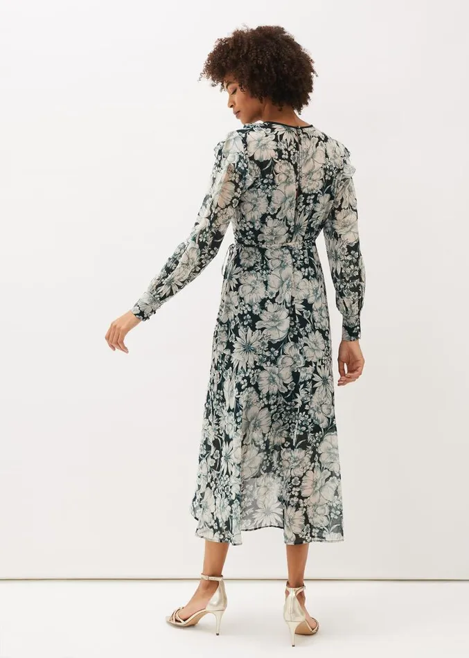 Indiana Floral Tiered Dress Pine Women Phase Eight Dresses