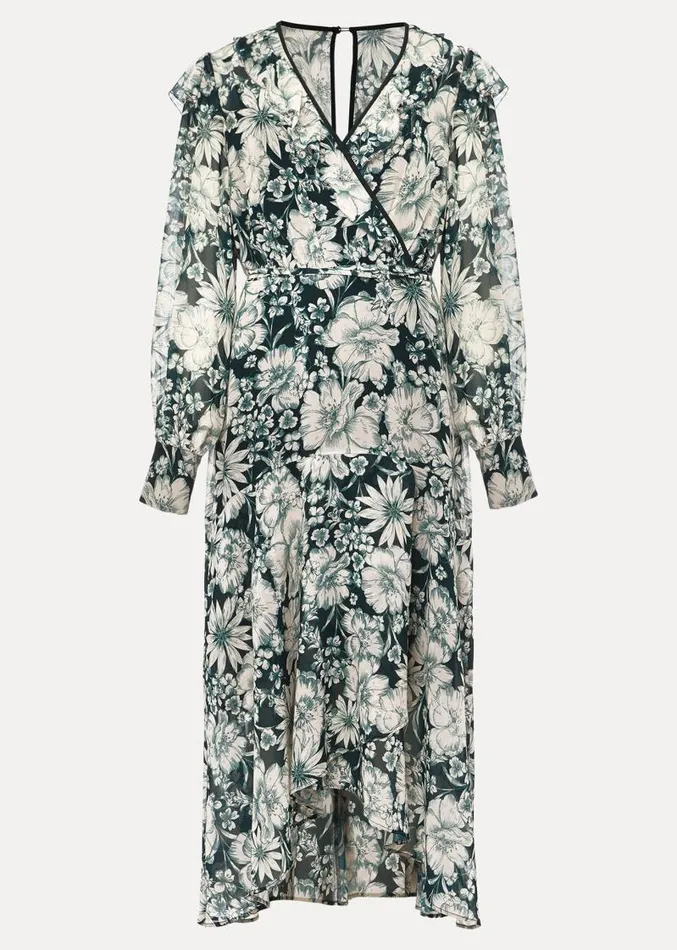 Indiana Floral Tiered Dress Pine Women Phase Eight Dresses