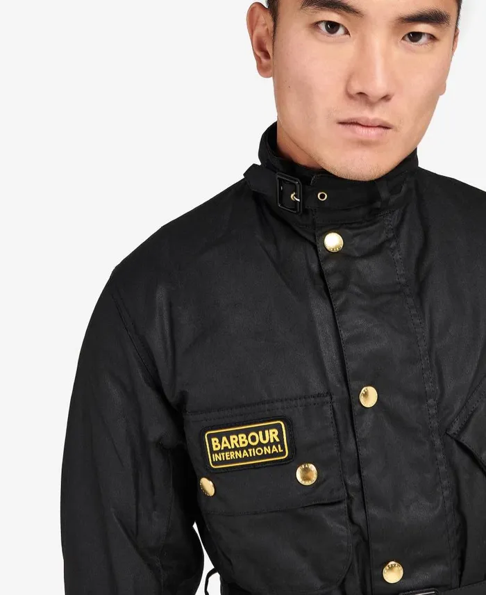International Original Waxed Jacket Black Men Barbour Waxed Jackets