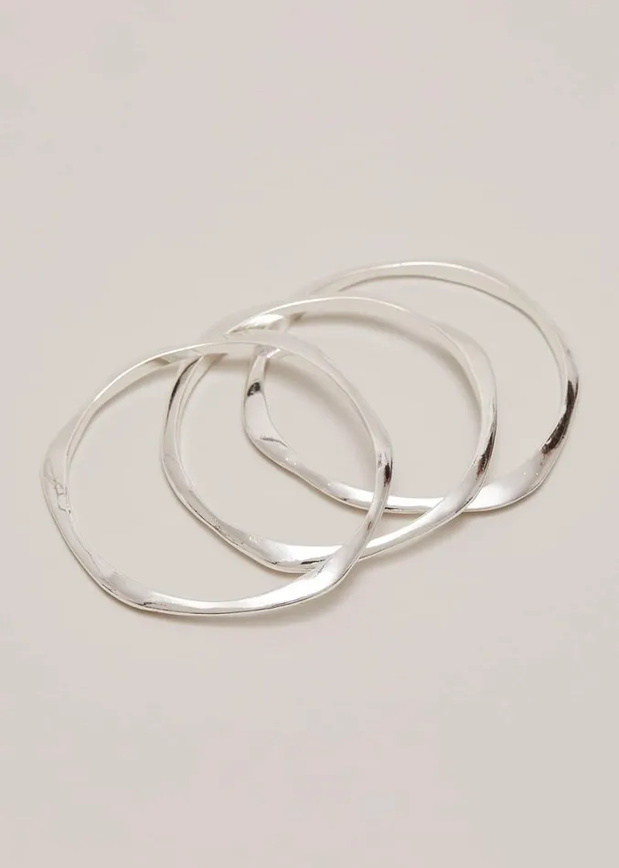 Irregular Bangle Set Silver Women Phase Eight Jewellery