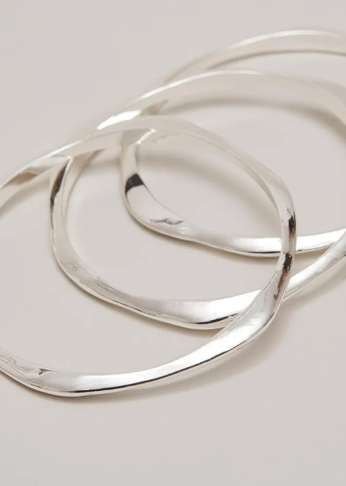 Irregular Bangle Set Silver Women Phase Eight Jewellery