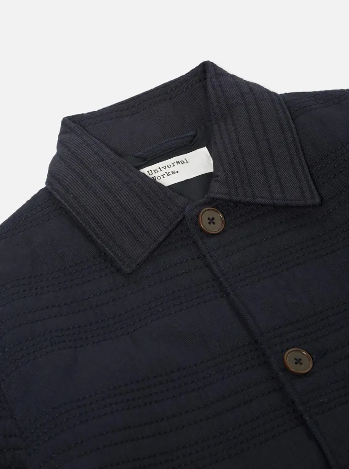 Jackets Men Universal Works Universal Works Quilt Simple Bakers Jacket In Navy Winter Twill