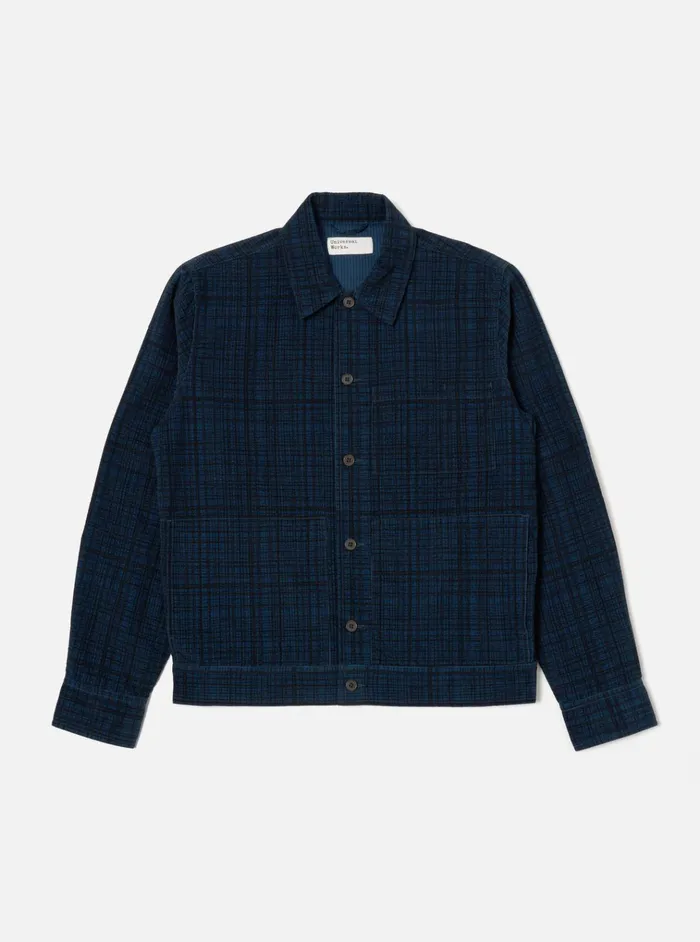 Jackets Men Universal Works Universal Works Uniform Jacket In Navy Check Cord Seersucker Jackets Men Universal Works Universal Works Uniform Jacket In Navy Check Cord Seersucker