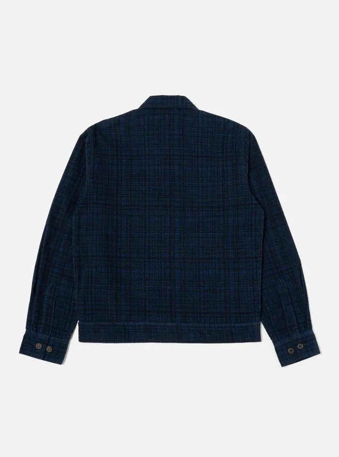 Jackets Men Universal Works Universal Works Uniform Jacket In Navy Check Cord Seersucker