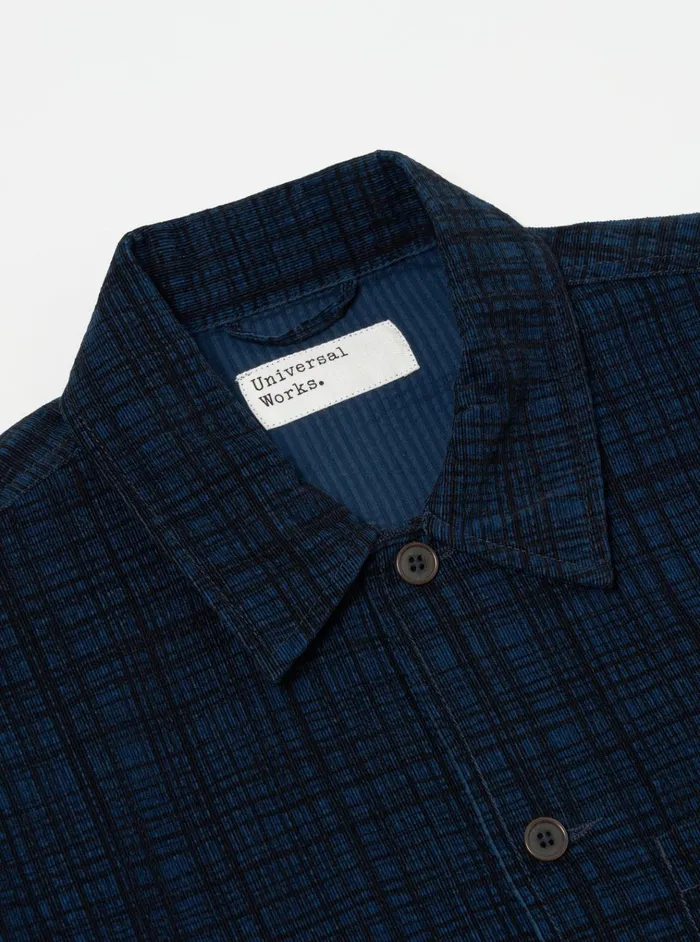 Jackets Men Universal Works Universal Works Uniform Jacket In Navy Check Cord Seersucker