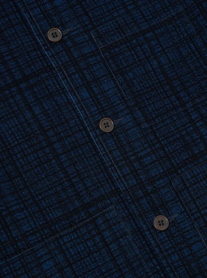 Jackets Men Universal Works Universal Works Uniform Jacket In Navy Check Cord Seersucker