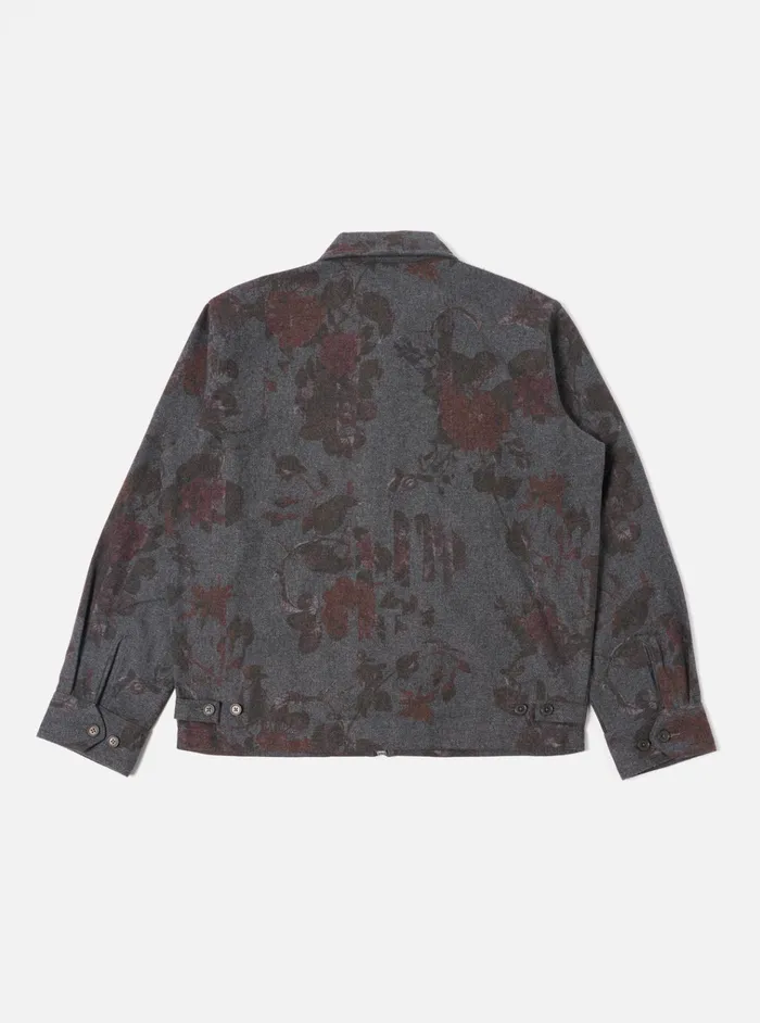 Jackets Men Universal Works Universal Works Windcheater In Mid Grey Printed Flannel