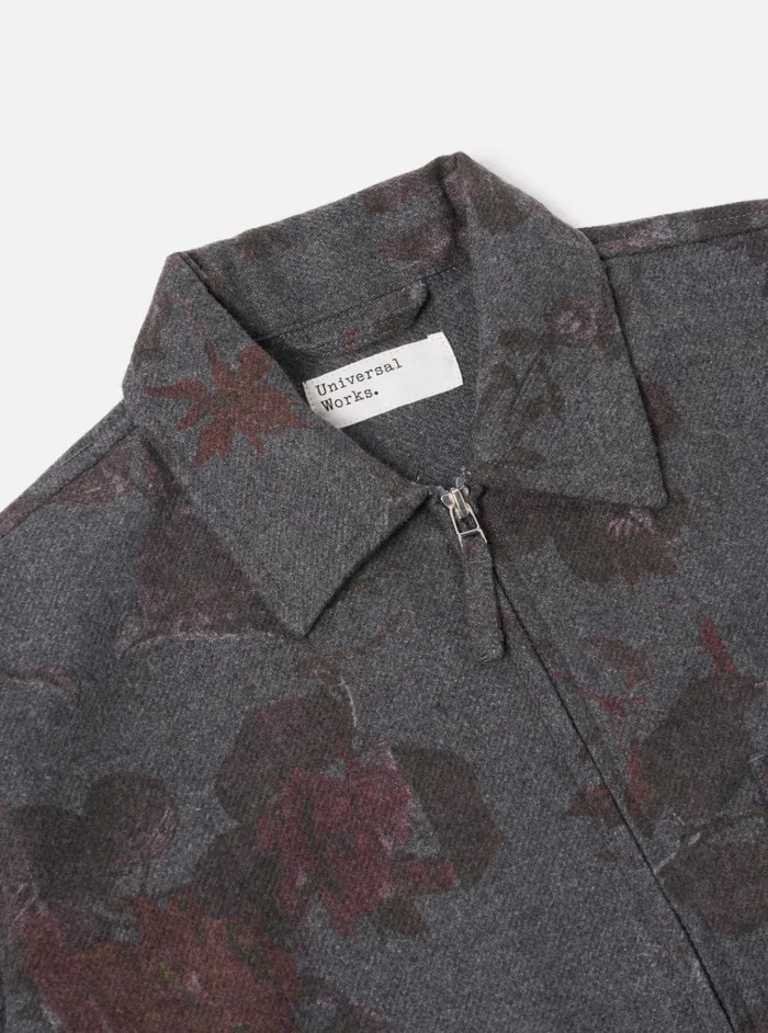Jackets Men Universal Works Universal Works Windcheater In Mid Grey Printed Flannel