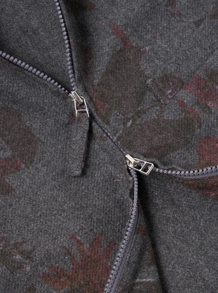 Jackets Men Universal Works Universal Works Windcheater In Mid Grey Printed Flannel