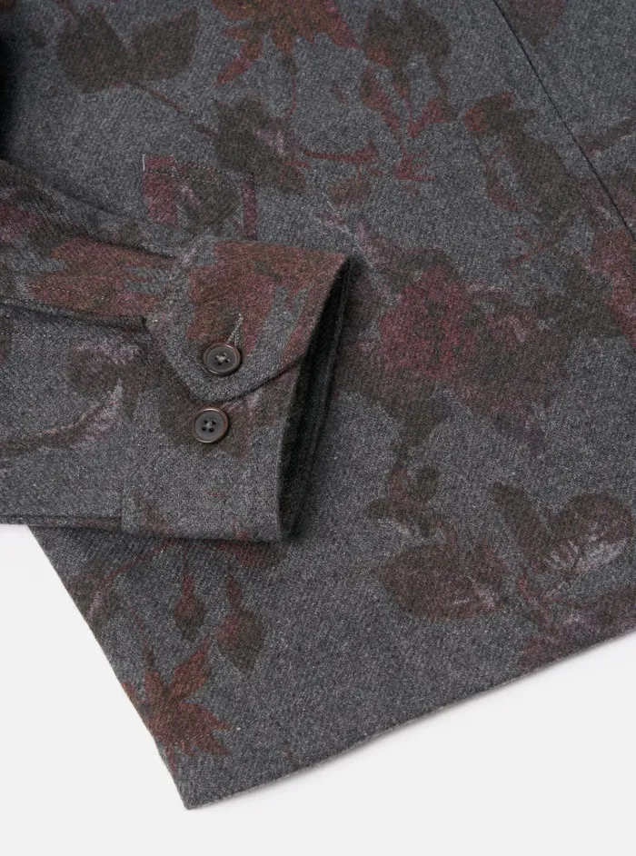 Jackets Men Universal Works Universal Works Windcheater In Mid Grey Printed Flannel
