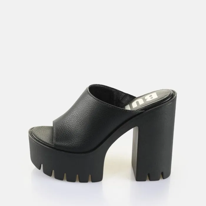 Jalila Mule Black Buffalo Heels