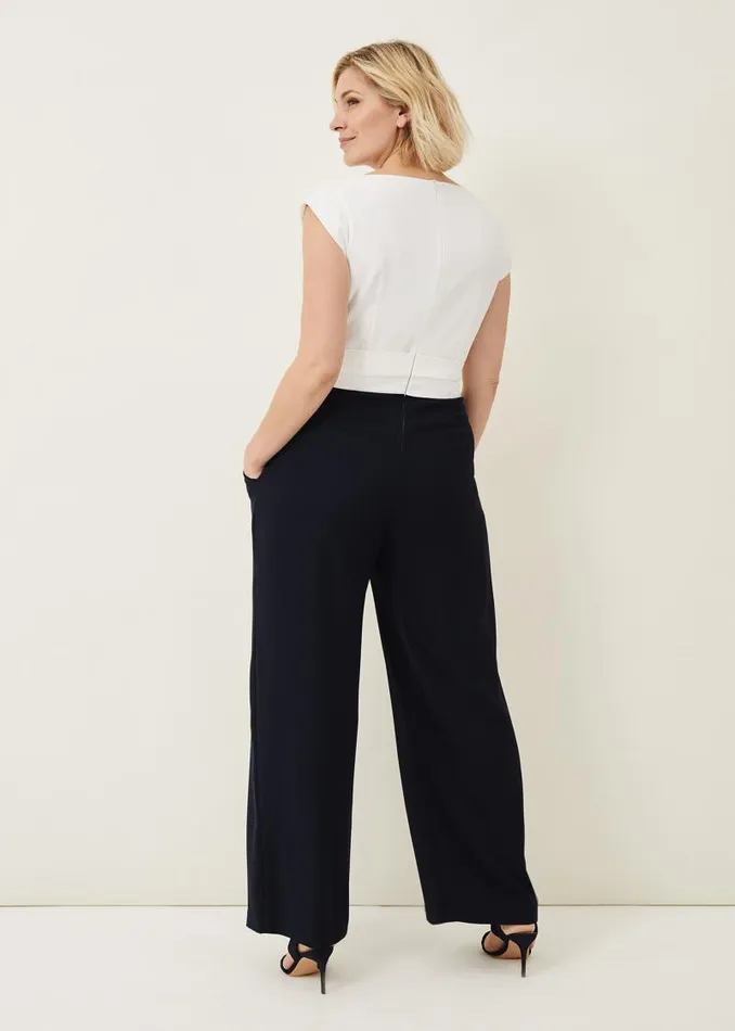 Janey Knot Detail Jumpsuit Ivorynavy Women Phase Eight Dresses