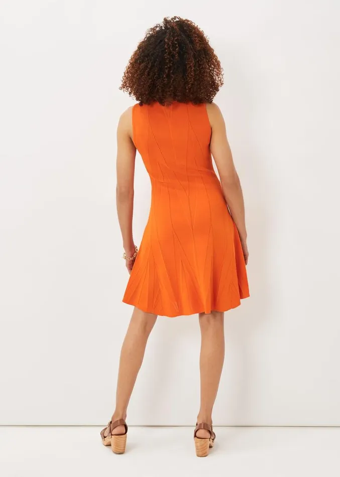 Jaya Stitch Detail Dress Orange Women Phase Eight Dresses