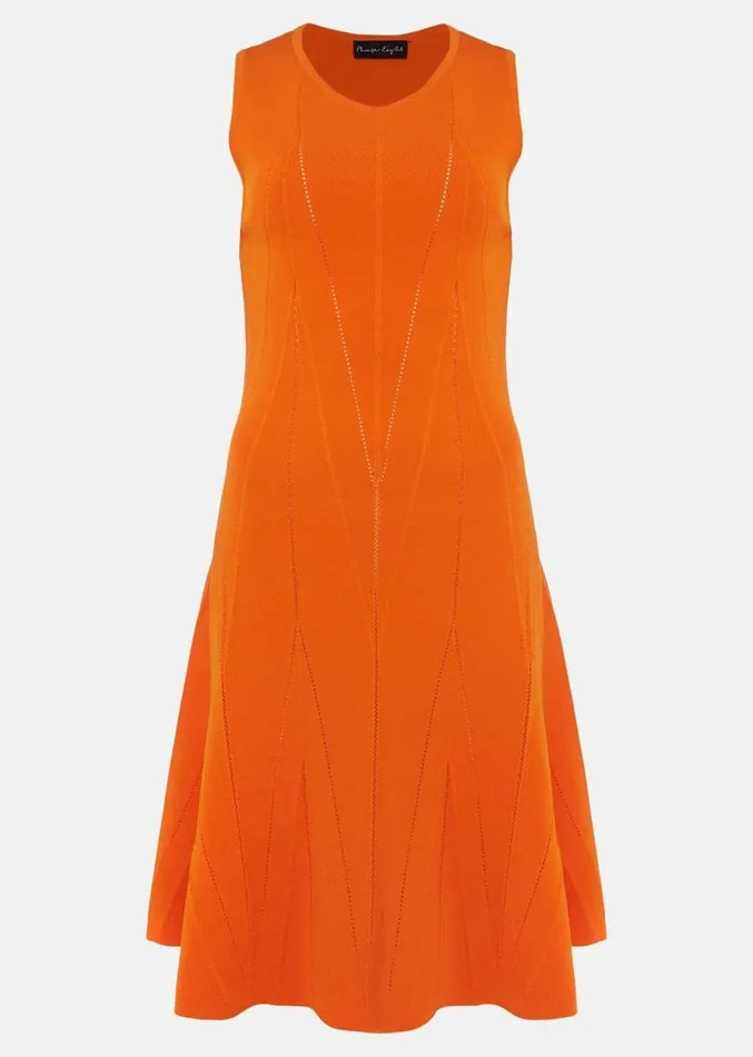 Jaya Stitch Detail Dress Orange Women Phase Eight Dresses
