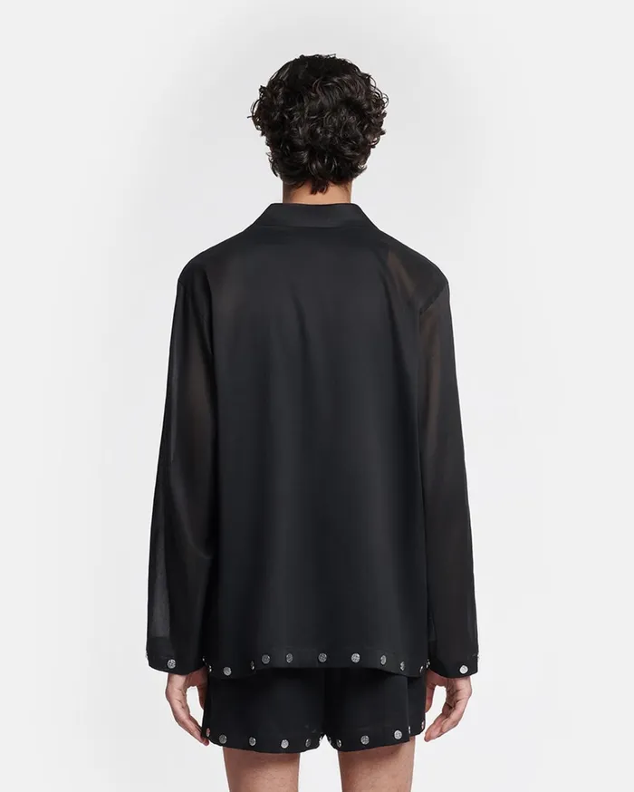 Jelmer Studded Organza Shirt Black Men Nanushka Tops