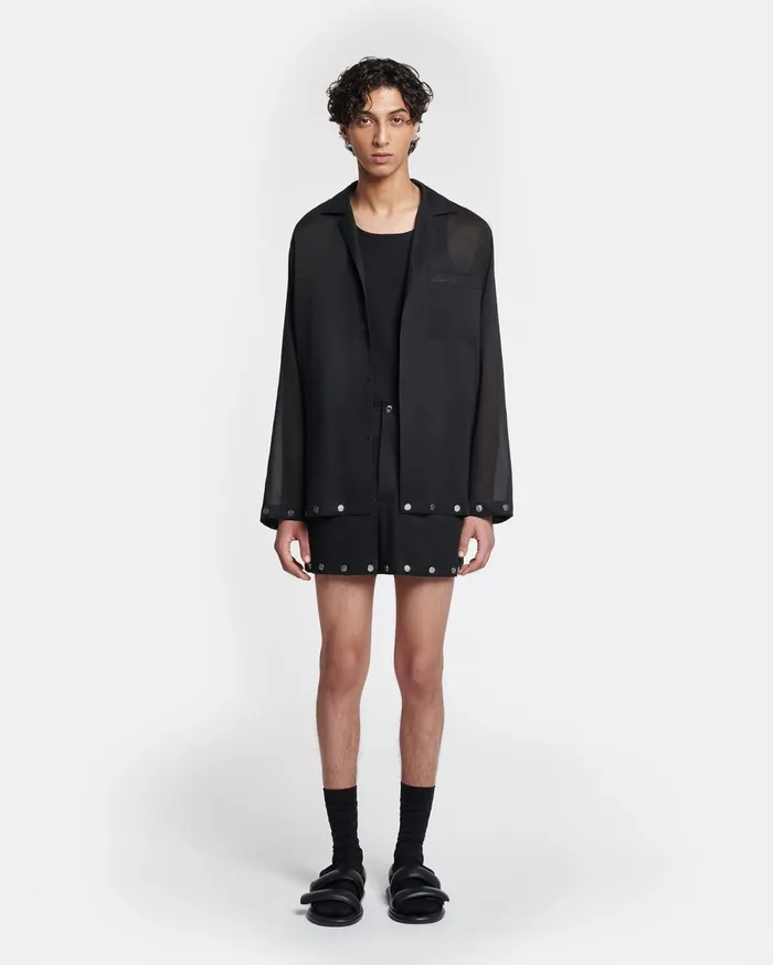 Jelmer Studded Organza Shirt Black Men Nanushka Tops