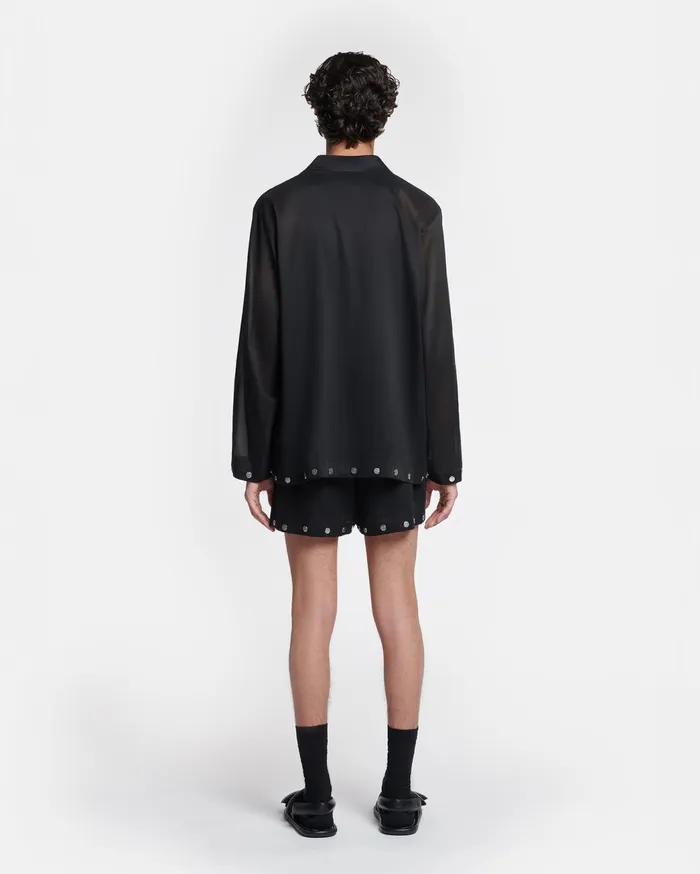 Jelmer Studded Organza Shirt Black Men Nanushka Tops