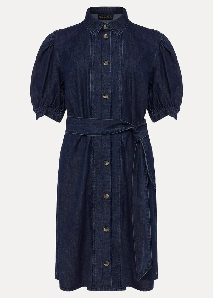 Josephine Denim Puff Sleeve Dress Indigo Women Phase Eight Dresses