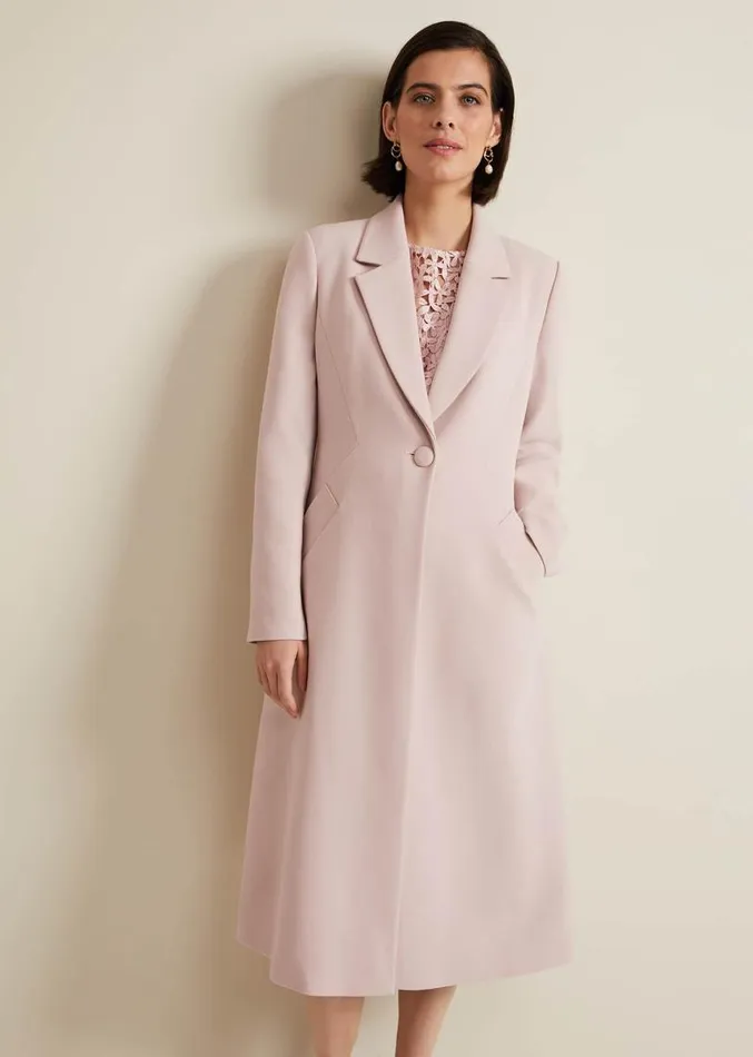 Juliette Crepe Coat Pink Women Phase Eight Coats