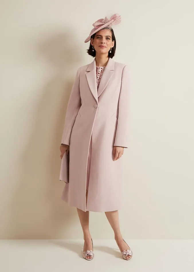 Juliette Crepe Coat Pink Women Phase Eight Coats