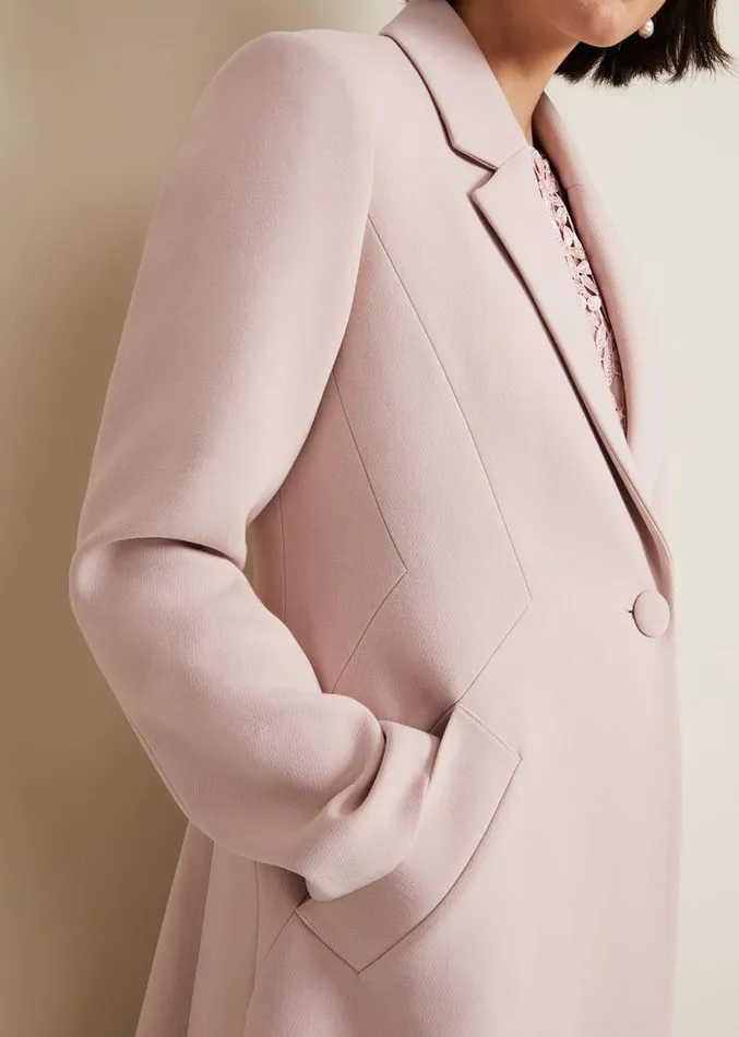 Juliette Crepe Coat Pink Women Phase Eight Coats